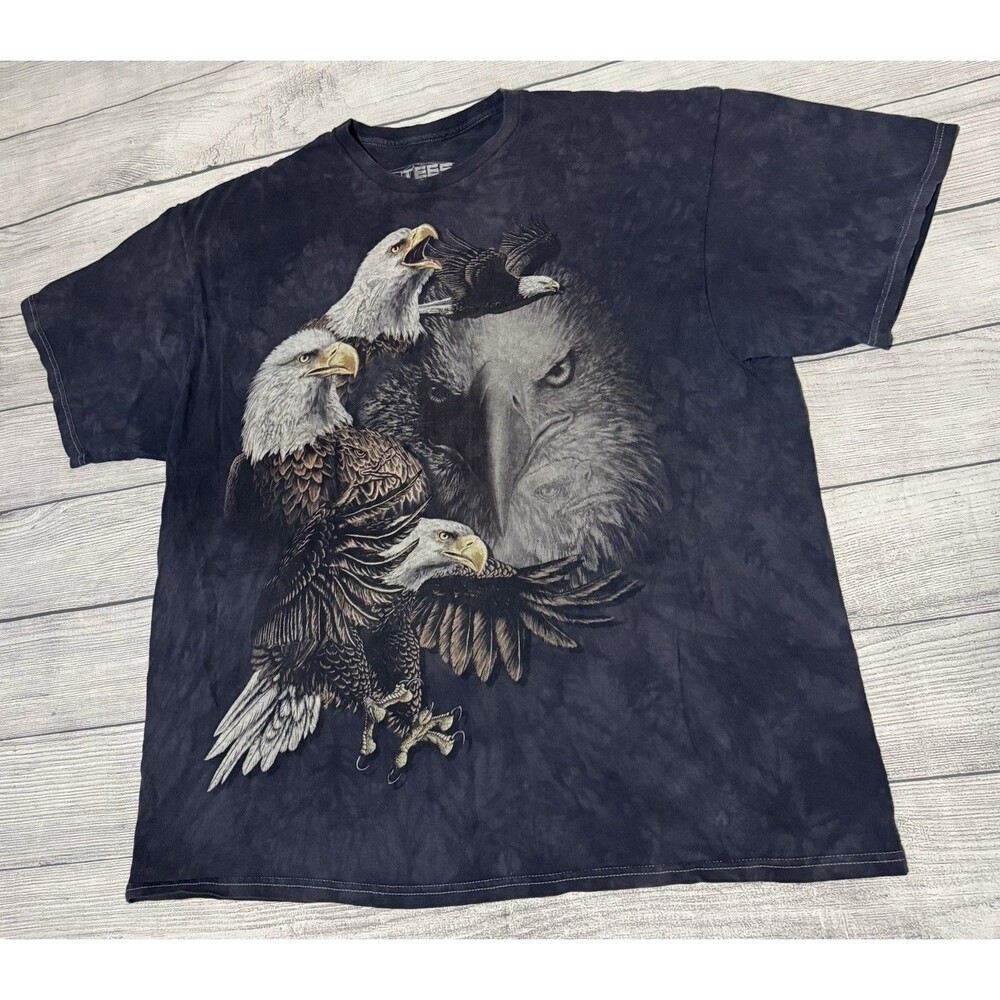 The Mountain Bald Eagle Graphic T Shirt 3D Tees Size 2XL Tie Dye Appearance